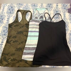 Lululemon Women's Tank Tops - Camouflage, Striped, and Black